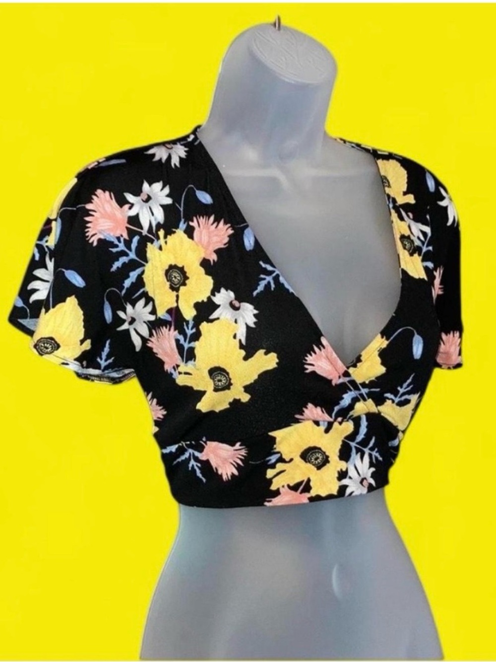 H&M Divided Open tie Back cropped Top Small